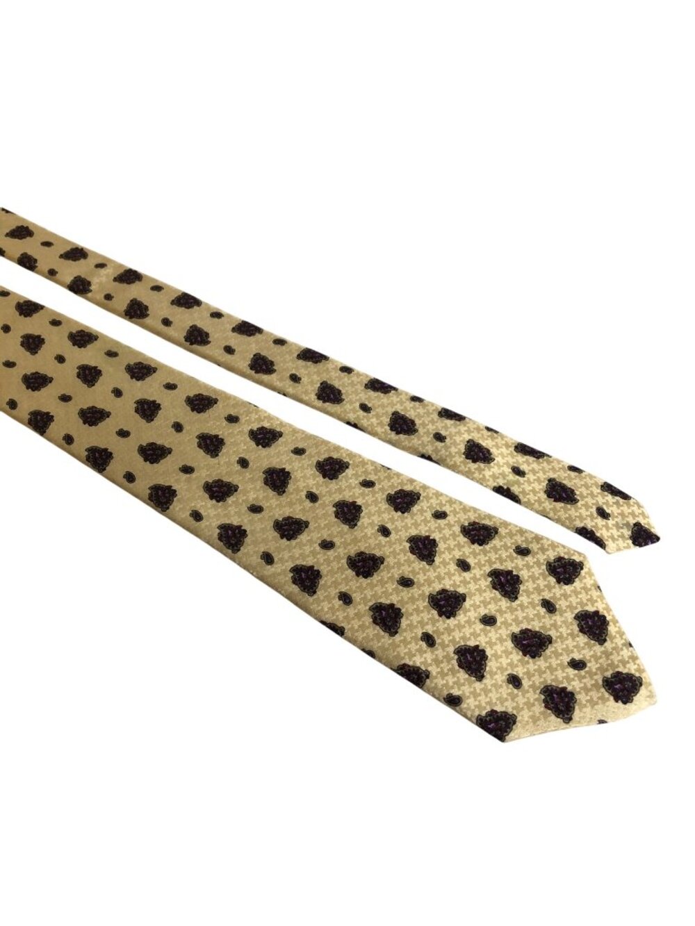 Don Loper Beverly Hills Silk Tie Yellow Paisley Mens Necktie Office Formal Gift